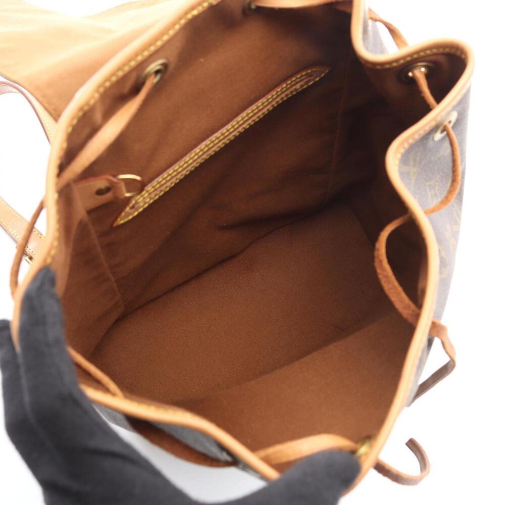 LOUIS VUITTON Authentic Brown Monogram Leather Backpack - Picture 3 of 10